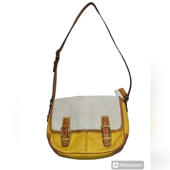 Coach Yellow and White Shoulder Bag - Picture 2 of 10